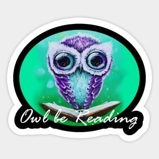 reading owl Sticker